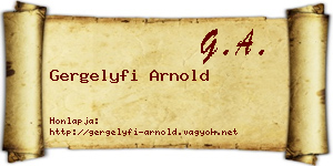 Gergelyfi Arnold névjegykártya