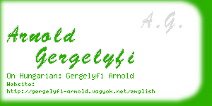 arnold gergelyfi business card